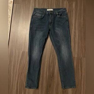 Stitches & Rivets Men's Fashion Slim Fit Dark Blue Jeans size 34X30